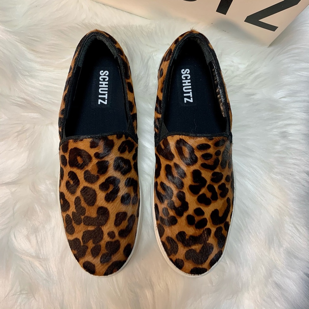 Schutz Amisha Leopard Pony Hair Slip On - Picture 3 of 6